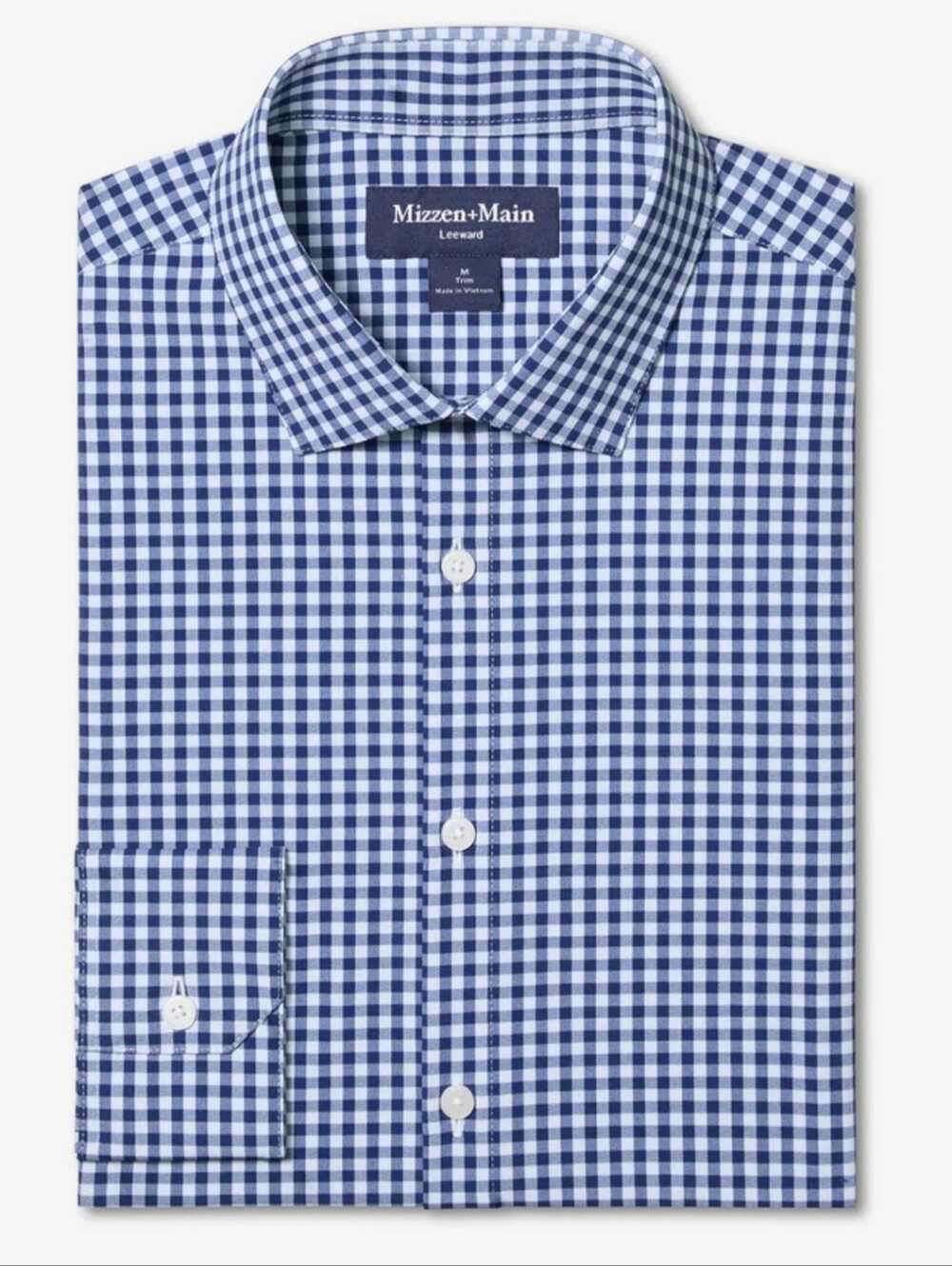 Men's Mizzen and Main Leeward Dress Shirt Large NWT Midnight Navy Crew Gingham